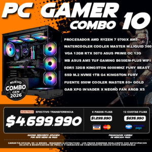 XCOMBO 10 PC GAMER RYZEN 7 9700X + VGA 5070