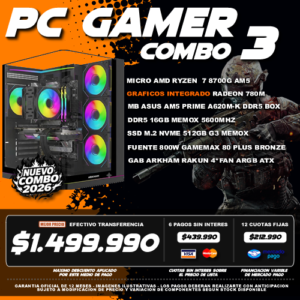 COMBO 3 PC GAMER RYZEN 7 8700G