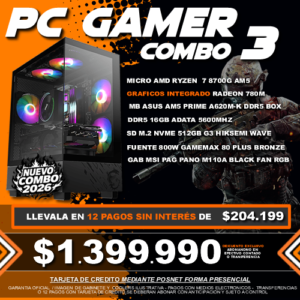 COMBO 3 PC GAMER RYZEN 7 8700G INICIAL