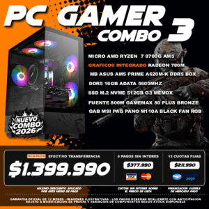 COMBO 3 PC GAMER RYZEN 7 8700G