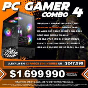 COMBO 4 PC GAMER RYZEN 5 8600G MEJORADO