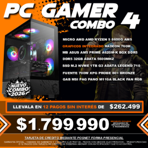 COMBO 4 PC GAMER RYZEN 5 8600G MEJORADO