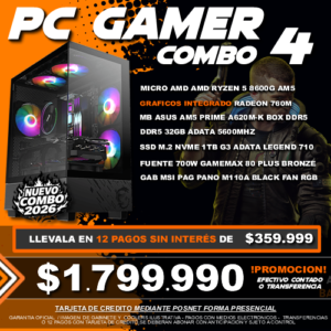 COMBO 4 PC GAMER RYZEN 5 8600G MEJORADO