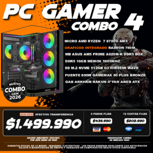 COMBO 4 PC GAMER RYZEN 7 8700G