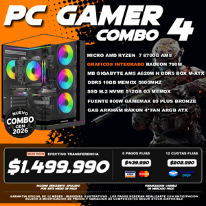 COMBO 4 PC GAMER RYZEN 7 8700G