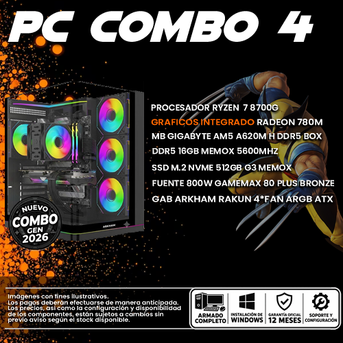 COMBO 4 PC GAMER RYZEN 7 8700G