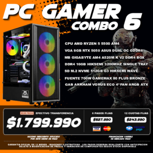 COMBO 6 PC GAMER RYZEN 5 5500 + VGA 5050