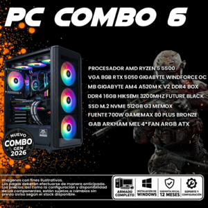 COMBO 6 PC GAMER RYZEN 5 5500 + VGA 5050