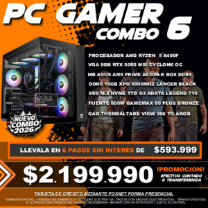 COMBO 7 PC GAMER RYZEN 5 8400F + VGA 5060