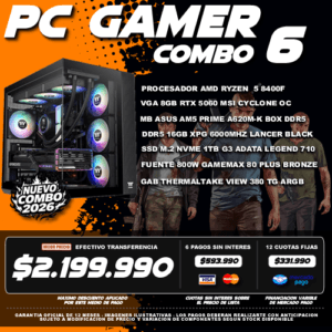 COMBO 6 PC GAMER RYZEN 5 8400F + VGA 5060