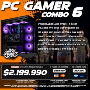 COMBO 6 PC GAMER RYZEN 5 8400F + VGA 5060