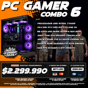 COMBO 6 PC GAMER RYZEN 5 8400F + VGA 5060