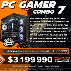 COMBO 7 PC GAMER RYZEN 7 8400F + VGA 5060 TI