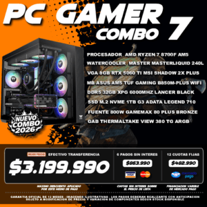 COMBO 7 PC GAMER RYZEN 7 8400F + VGA 5060 TI