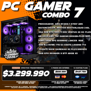 COMBO 7 PC GAMER RYZEN 7 8400F + VGA 5060 TI