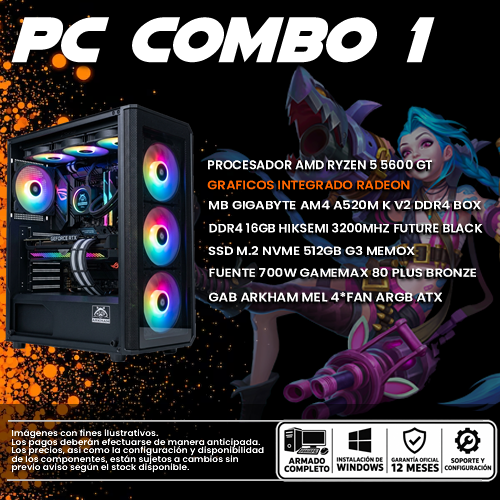COMBO 1 PC GAMER RYZEN 5 5600GT