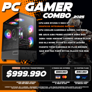 COMBO 1 PC GAMER RYZEN 5 5600GT 2025