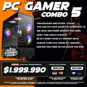 COMBO 5 PC GAMER RYZEN 5 8400F + VGA 5050