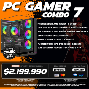 COMBO 7 PC GAMER RYZEN 5 8400F + VGA 5050