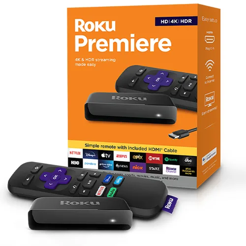 TV ROKU PREMIERE 4K HDR STREAMING PLAYER BLACK