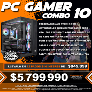 XCOMBO 10 PC GAMER RYZEN 9 9900X3D + VGA 5070 TI