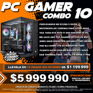 XCOMBO 10 PC GAMER RYZEN 9 9900X3D + VGA 5070 TI