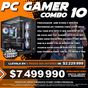 XCOMBO 10 PC GAMER RYZEN 9 9950X3D + VGA 5080