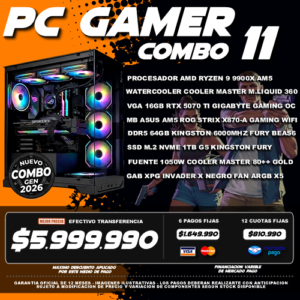 XCOMBO 11 PC GAMER RYZEN 9 9900X + VGA 5070 TI