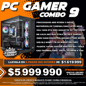 COMBO 9 PC GAMER RYZEN 9 9950X + VGA 5070 TI